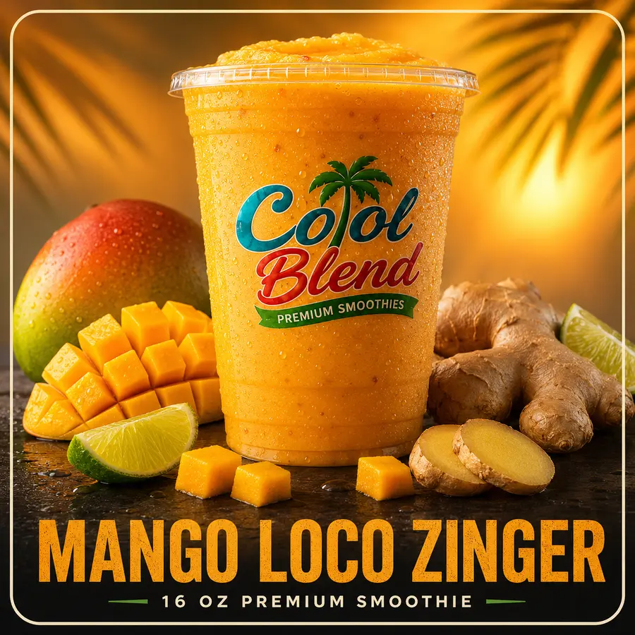 Mango Loco Zinger smoothie with mango and ginger